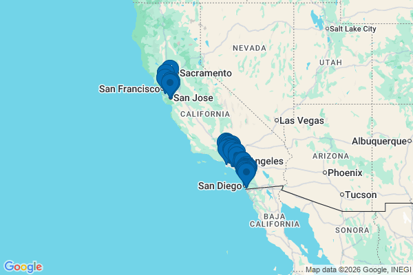 Map showing facility locations